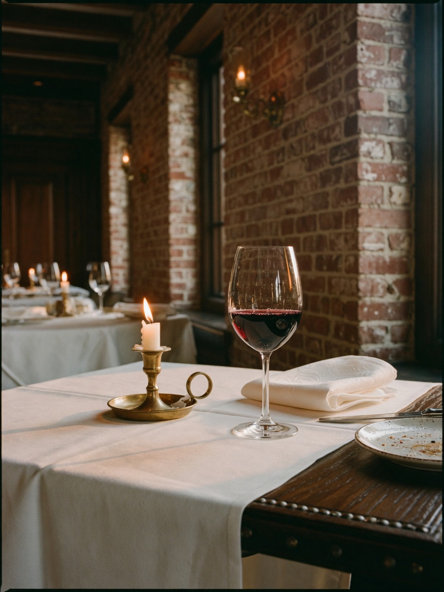 An upscale steakhouse table