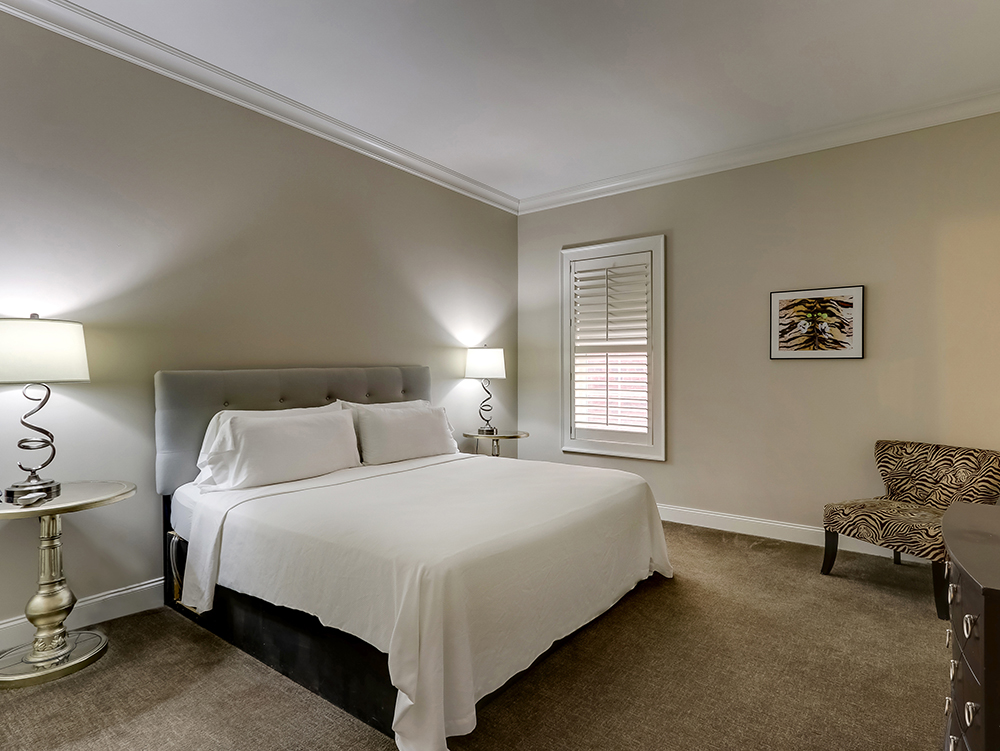 The Accessible King suite, with a wide layout, lowered fixtures, and an ADA roll-in shower.